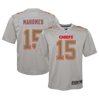 youth nike patrick mahomes gray kansas city chiefs atmosphe